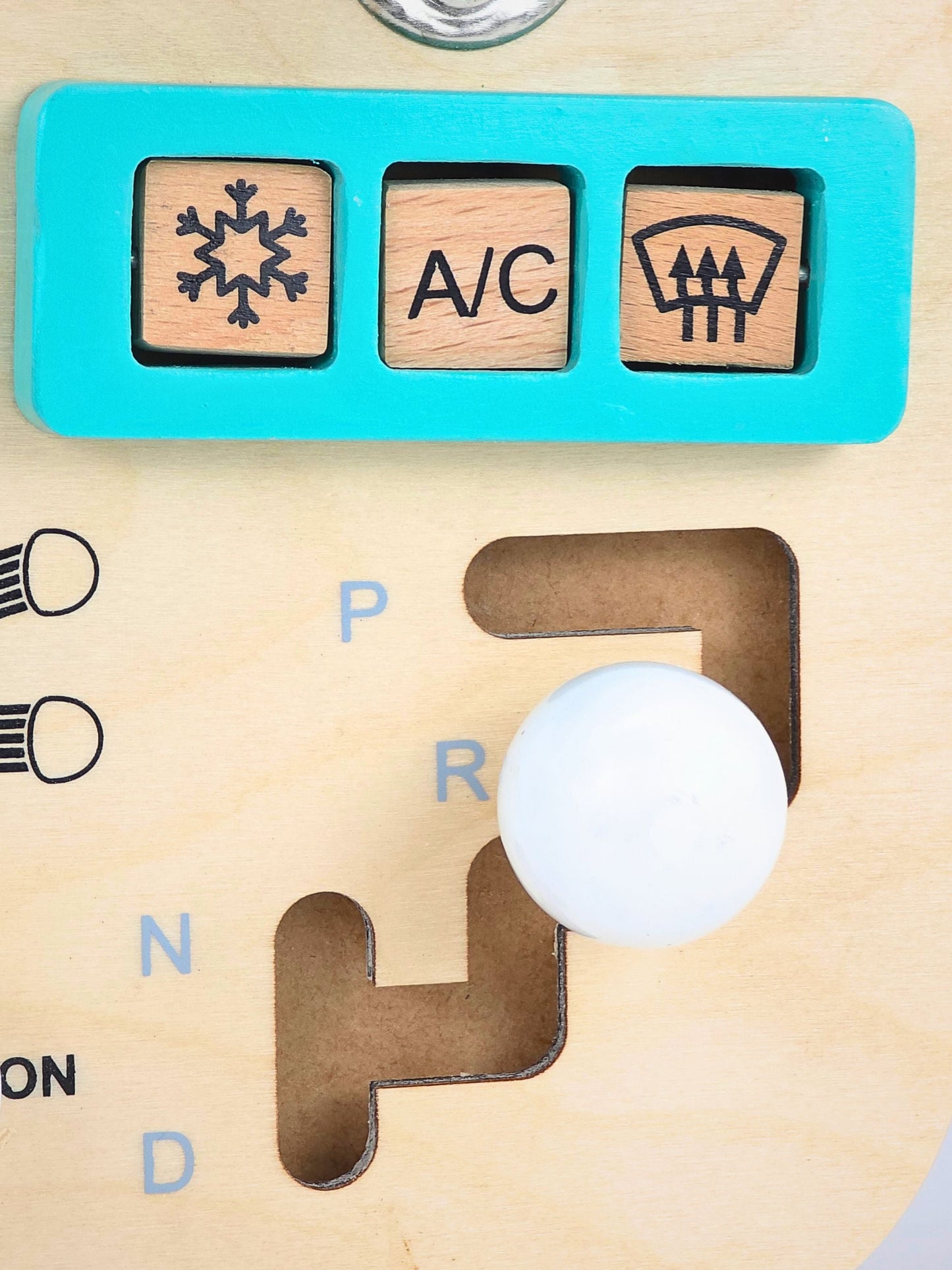 Wooden Steering Wheel Toy – Montessori Busy Board for Kids