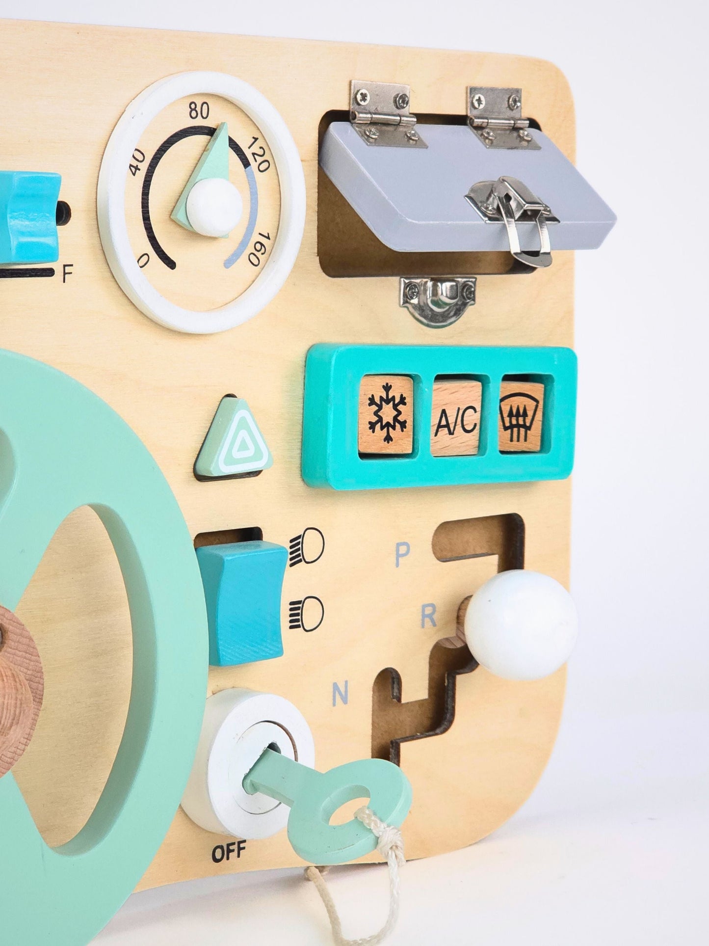 Wooden Steering Wheel Toy – Montessori Busy Board for Kids