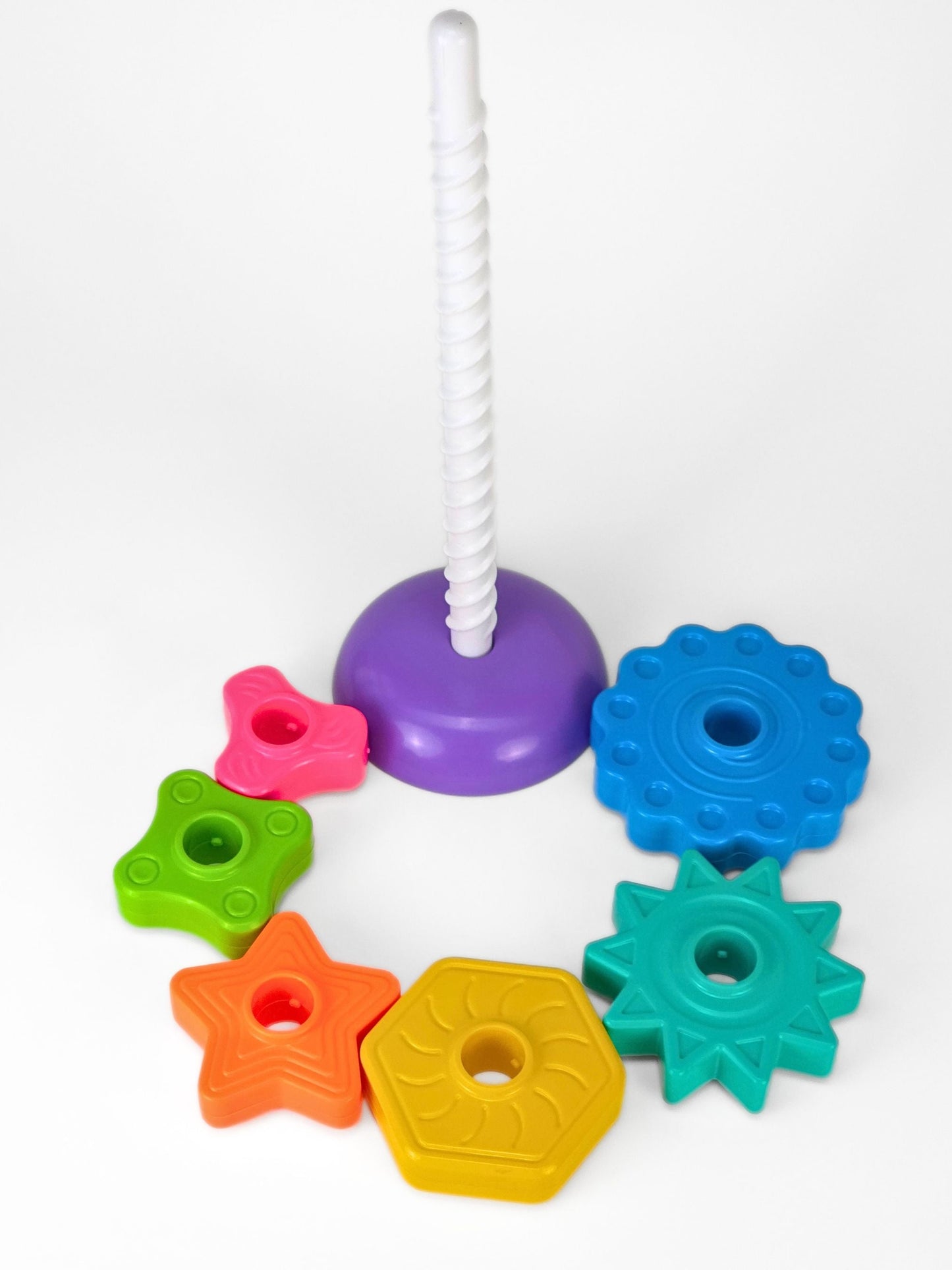 Girnar Spin N Stack Tower – Rainbow Stacking Rings Toy for Kids | Spinning Illusion | BIS Certified | Ages 3+