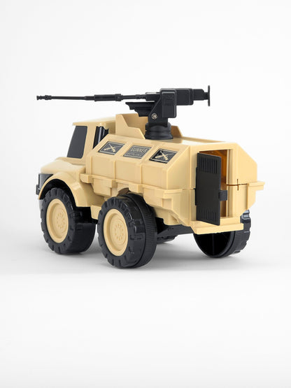 UATOYS Rambo Gunner Friction Powered Military Truck Toy | Rotating Gun Turret | Combat Series | Ages 3+