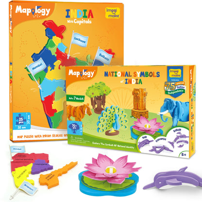 Mapology India Map Puzzle & National Symbols