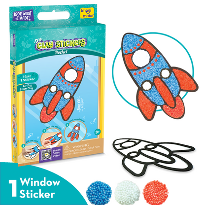 Clay Stickers - Rocket
