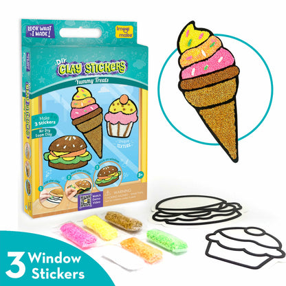 Pack Of 6 Assorted Clay Stickers - 3 Design Set