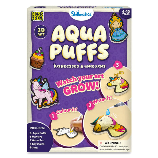 Aqua Puffs: Princesses & Unicorns | 3D Art Kit | Gifts for Girls Ages 4-10
