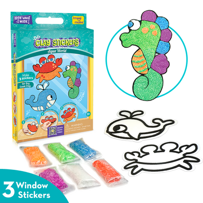Pack Of 6 Assorted Clay Stickers - 3 Design Set
