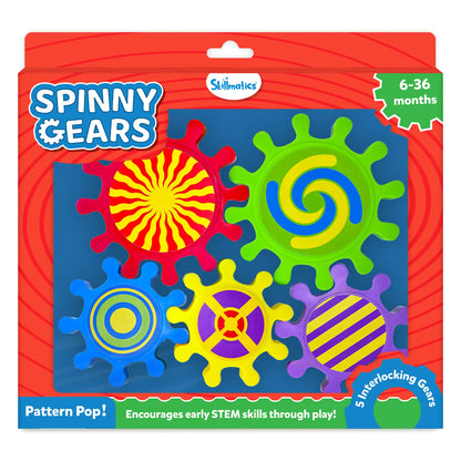 Spinny Gears: Pattern Pop | 5 Interlocking Gears (Ages 6-36 months)