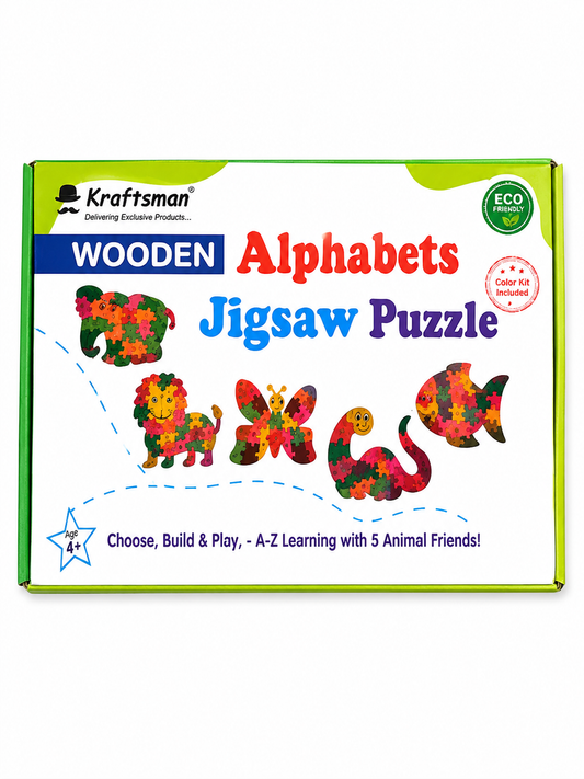 Kraftsman Wooden Alphabets Jigsaw Puzzle – Color Your Puzzle