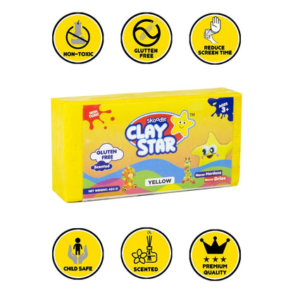 Skoodle Clay Star - 454 Gm (Yellow)