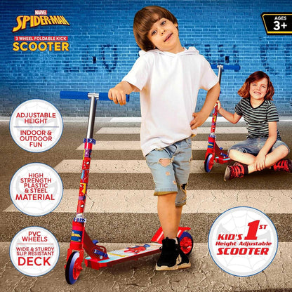 Spiderman 3 Wheel Foldable Kick Scooter