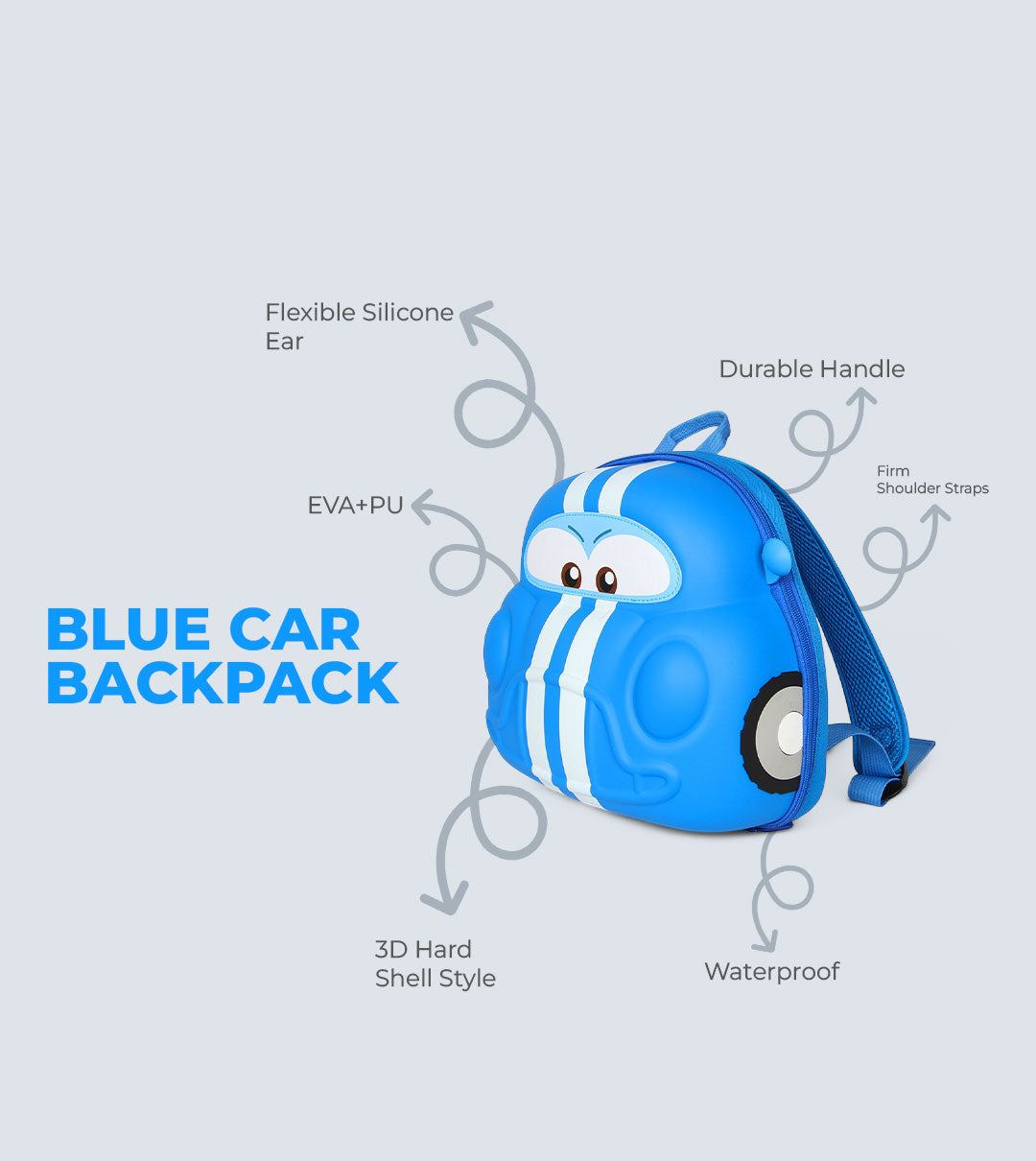 Car Backpack for Kids – 3D Design, Waterproof & Lightweight | Tykle