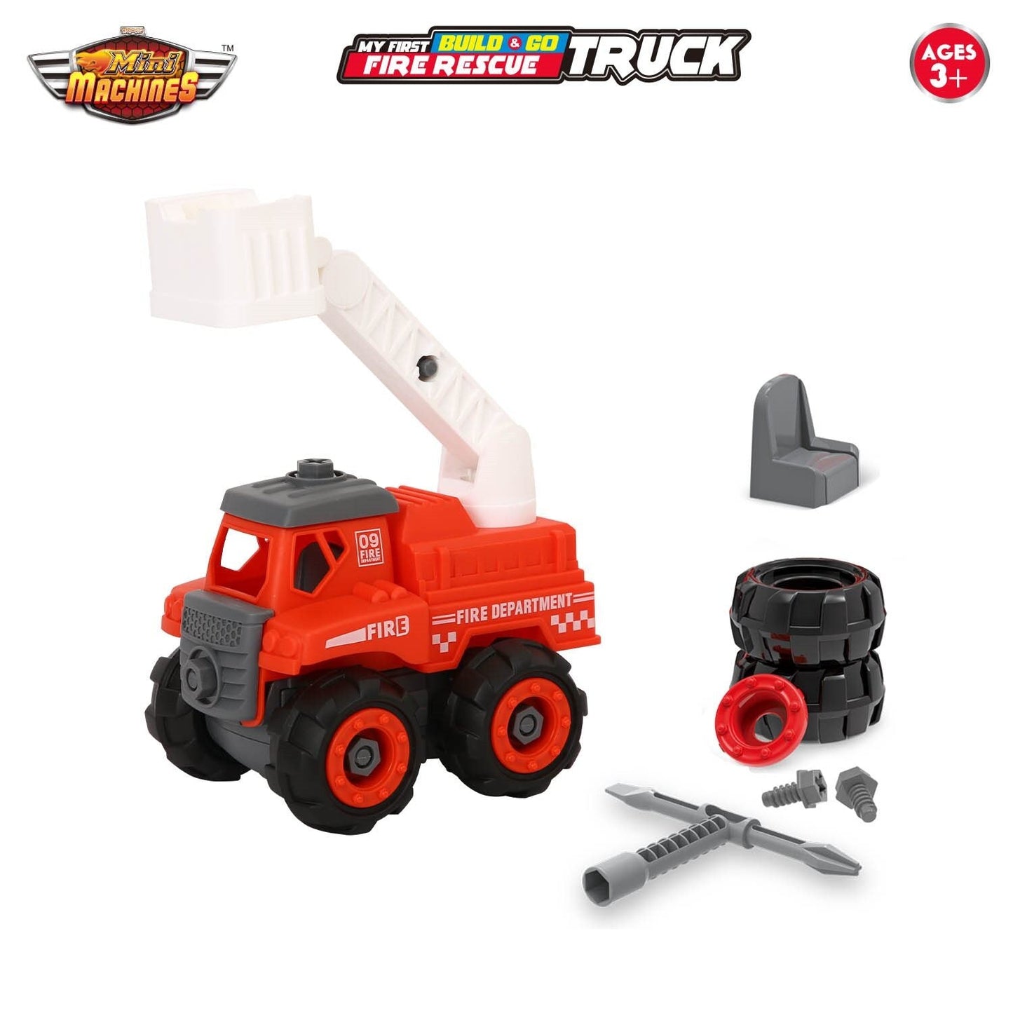 Skoodle Build & Go Fire Rescue Truck Red