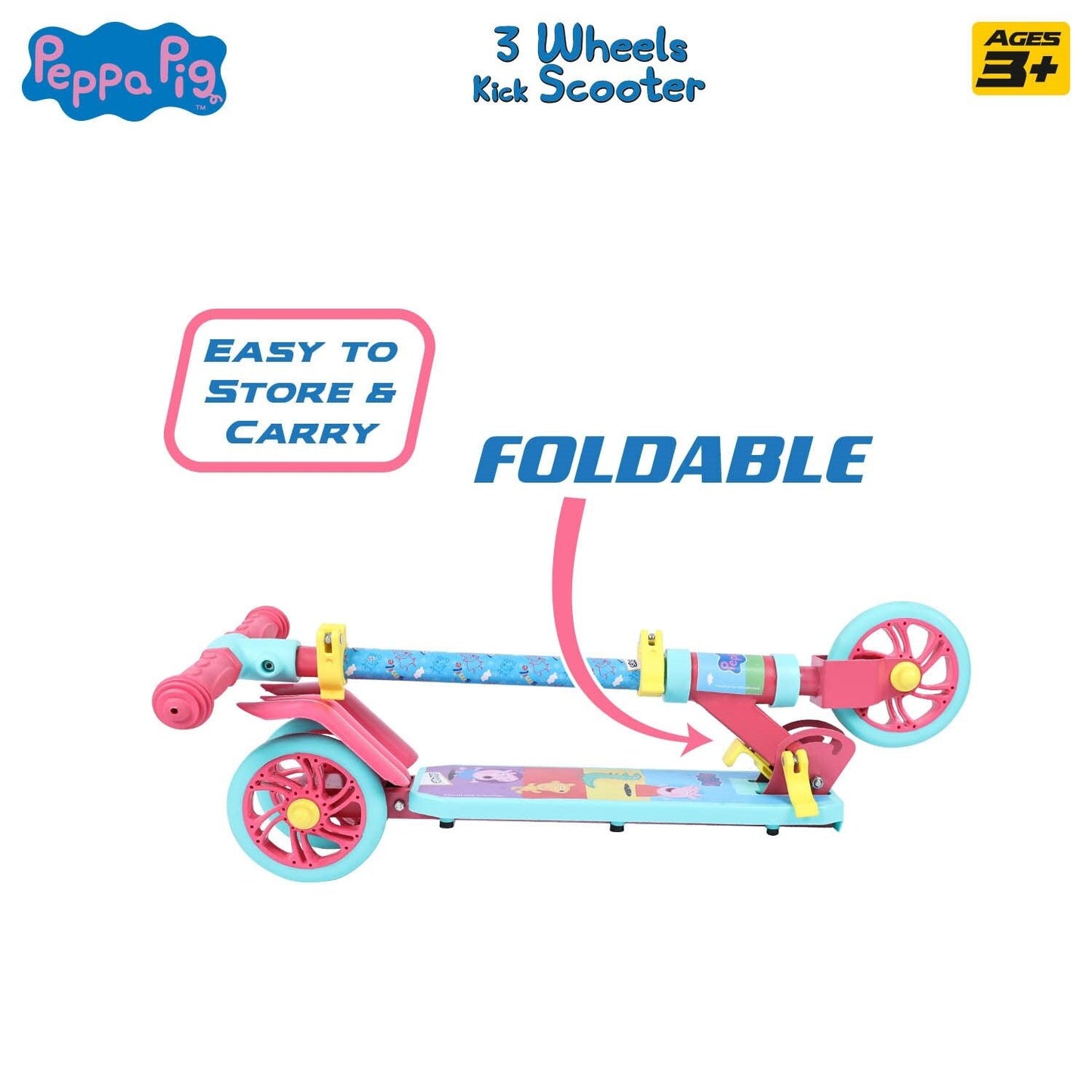 Skoodle Peppa Pig 3 Wheels Kick Scooter (Ocean Green)