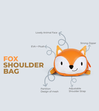 Fox Shoulder Bag for Kids – 3D Plush Design, Waterproof & Lightweight | Tykle