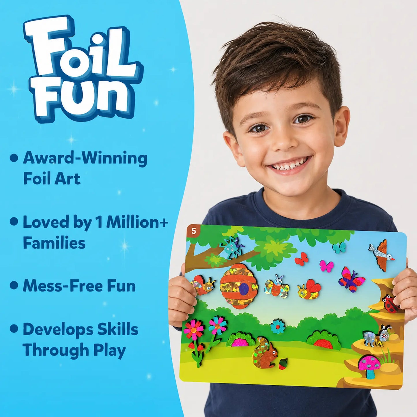 Foil Fun: Bugs & Butterflies | No Mess Art Kit (ages 4-9)