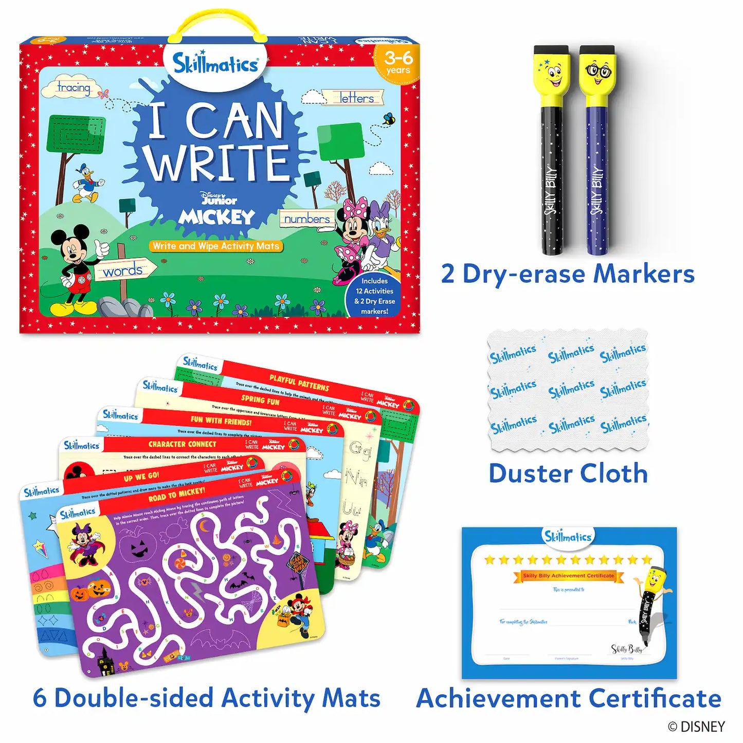 I Can Write Disney Junior Mickey Mouse | Reusable Activity Mats (ages 3-6)