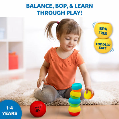 Build And Bop: Stacking & Toppling Toy for Toddlers (ages 1-4)