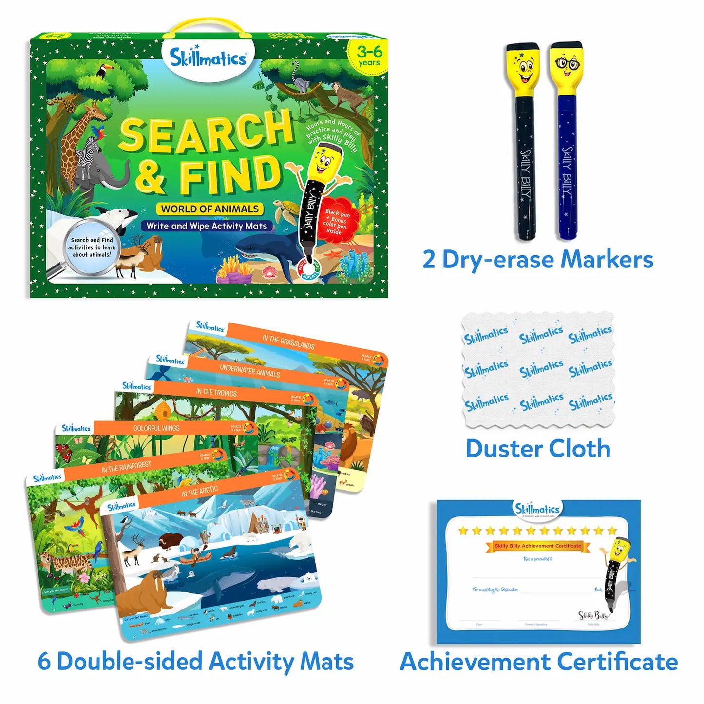 Search & Find Animals | Reusable Activity Mats (ages 3-6)