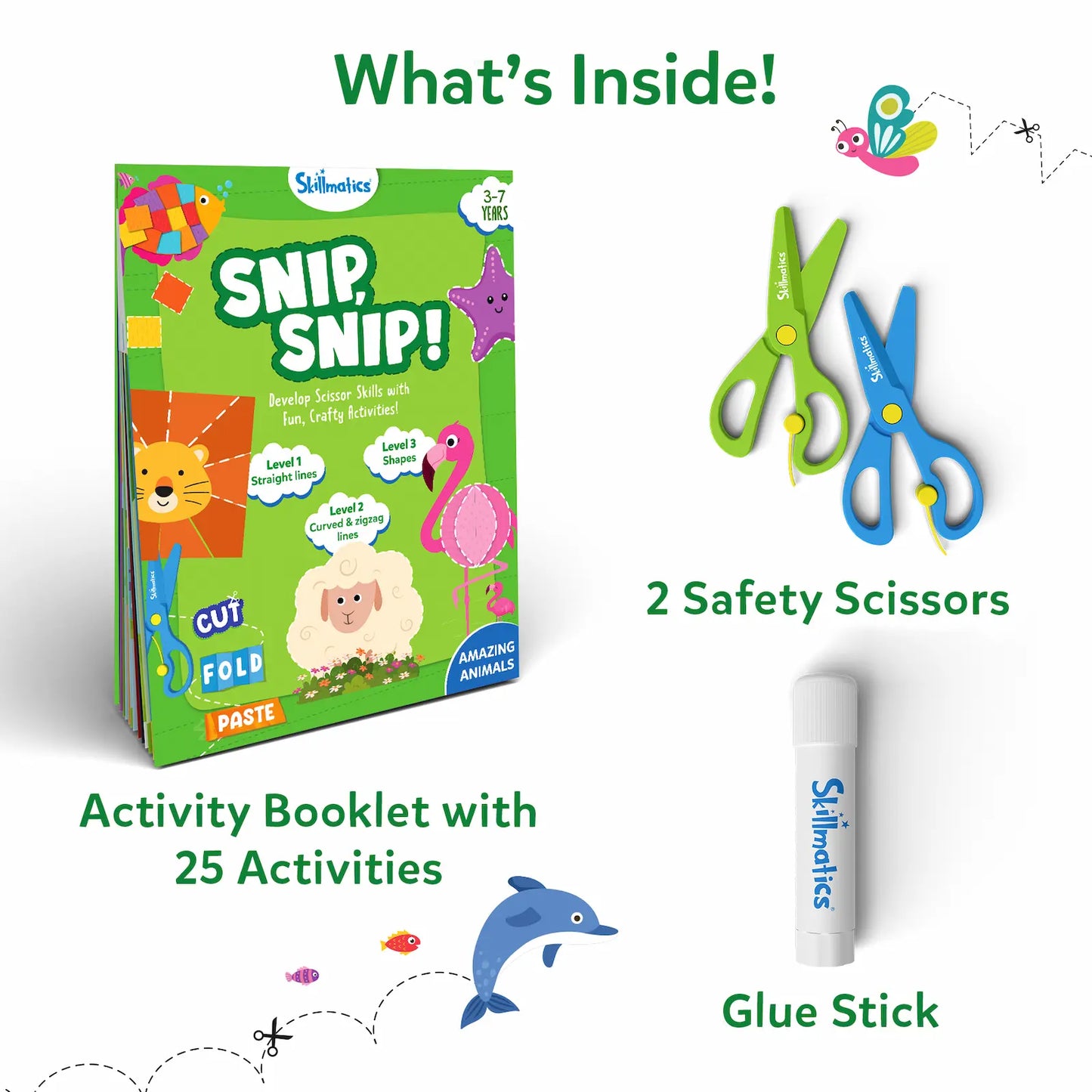Snip Snip - Amazing Animals | Art & Craft Activity Kit (ages 3-7)