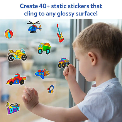 Color Clingz: Cars, Sports, Dinos & More! | Mess-Free Reusable Static Stickers | Gifts for Ages 3-7