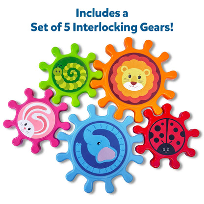 Spinny Gears: Animal Fun | 5 Interlocking Gears (Ages 6-36 months)