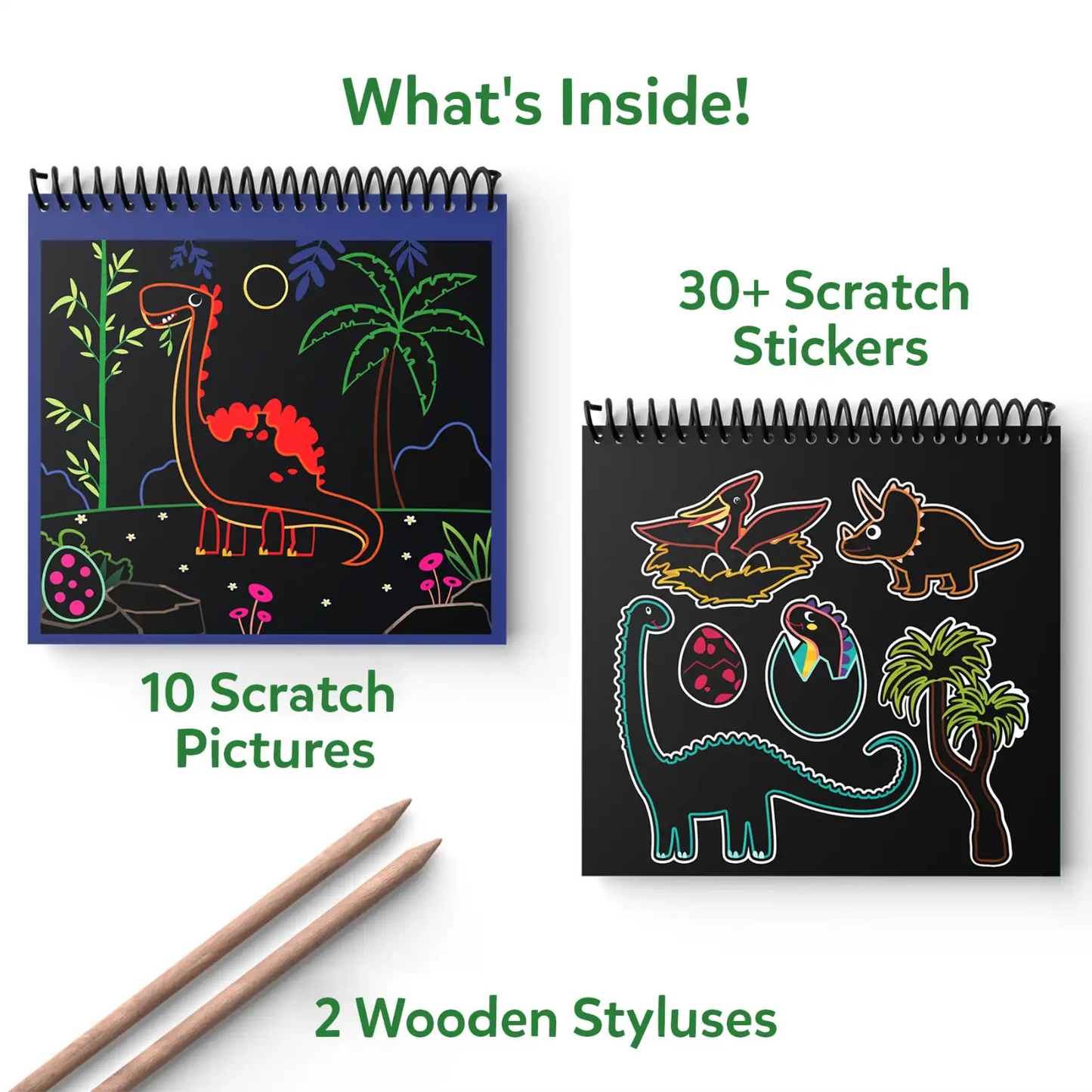 Travel Friendly Magical Scratch Art Book: World of Dinosaurs (ages 3-8)