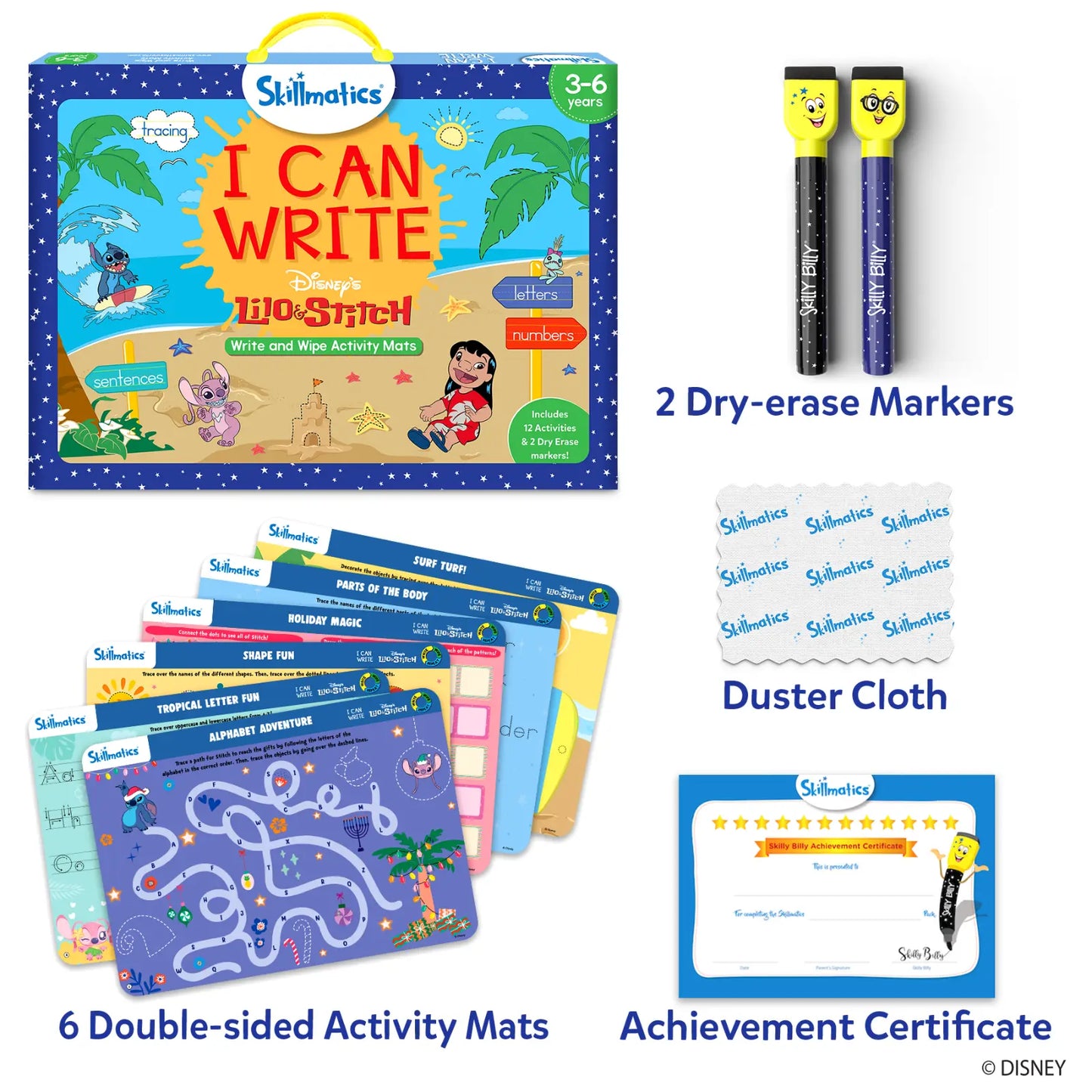 I Can Write Disney's Lilo & Stitch | Reusable Activity Mats (ages 3-6)
