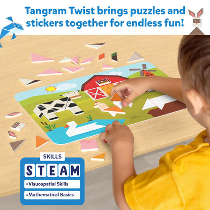 Tangram Twist - Amazing Animals | No Mess Sticker Art (ages 4-7)