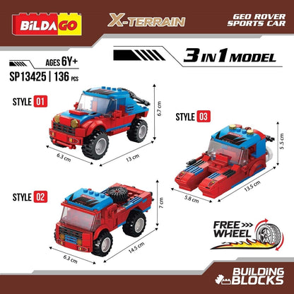 Bildago X-Terrain - Geo Rover Sports Car (SP13425) - 3-in-1 Model (136 PCS)