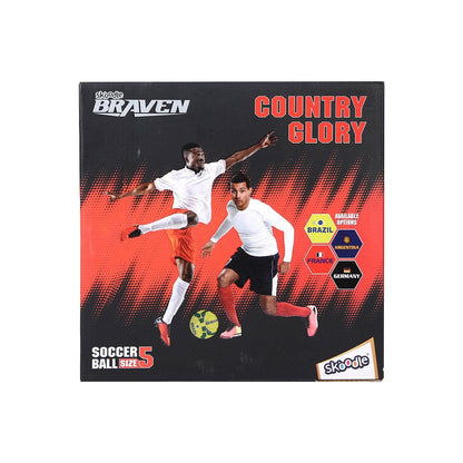 Skoodle Braven Country Glory Soccer Ball - Size-5 (France / Germany / Argentina / Brazil)