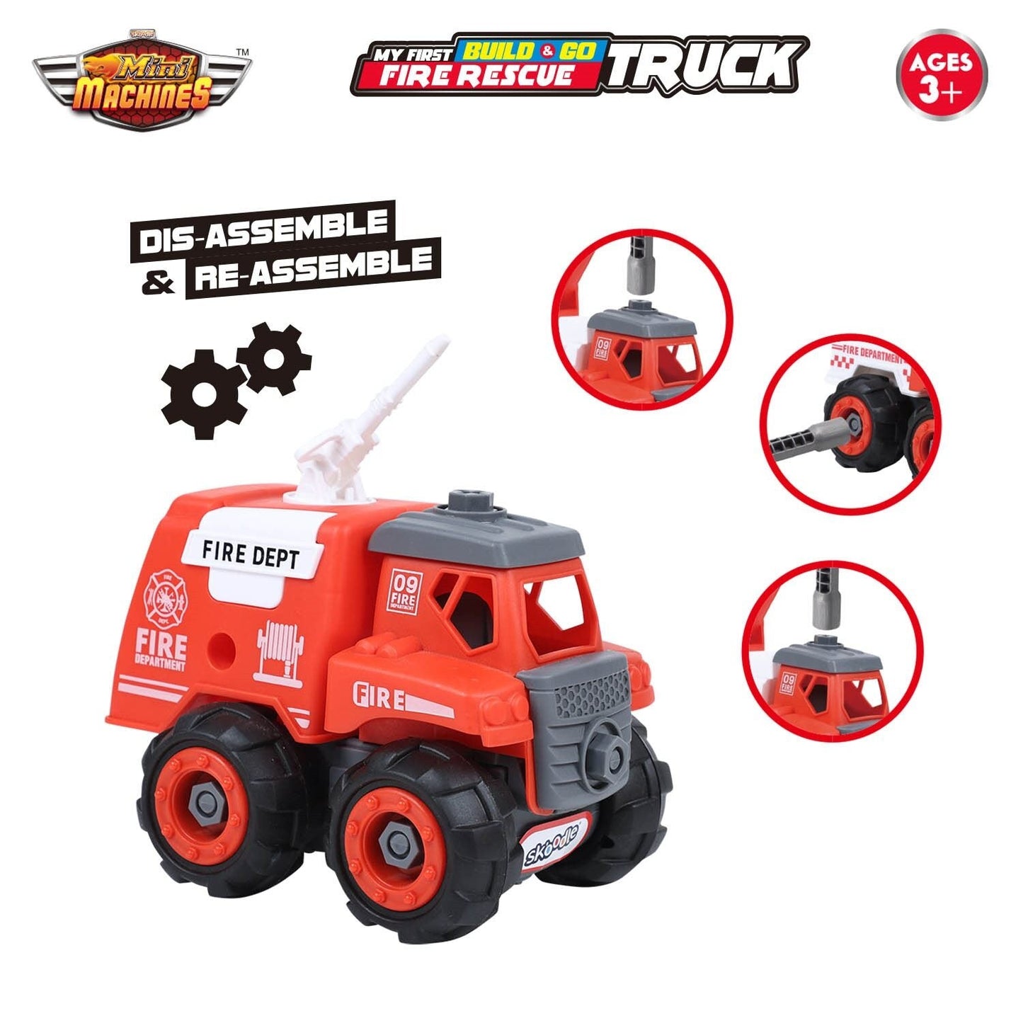 Skoodle Build & Go Fire Extinguisher Truck