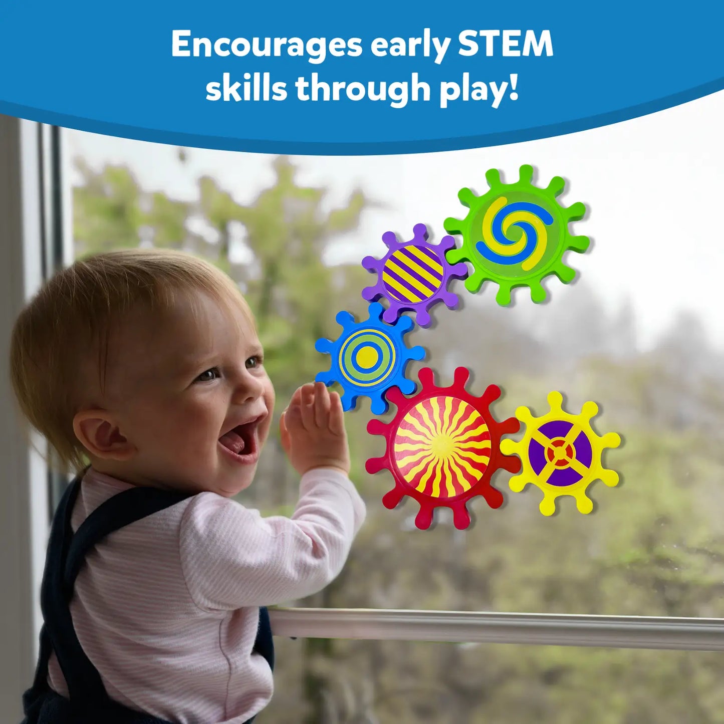 Spinny Gears: Pattern Pop | 5 Interlocking Gears (Ages 6-36 months)