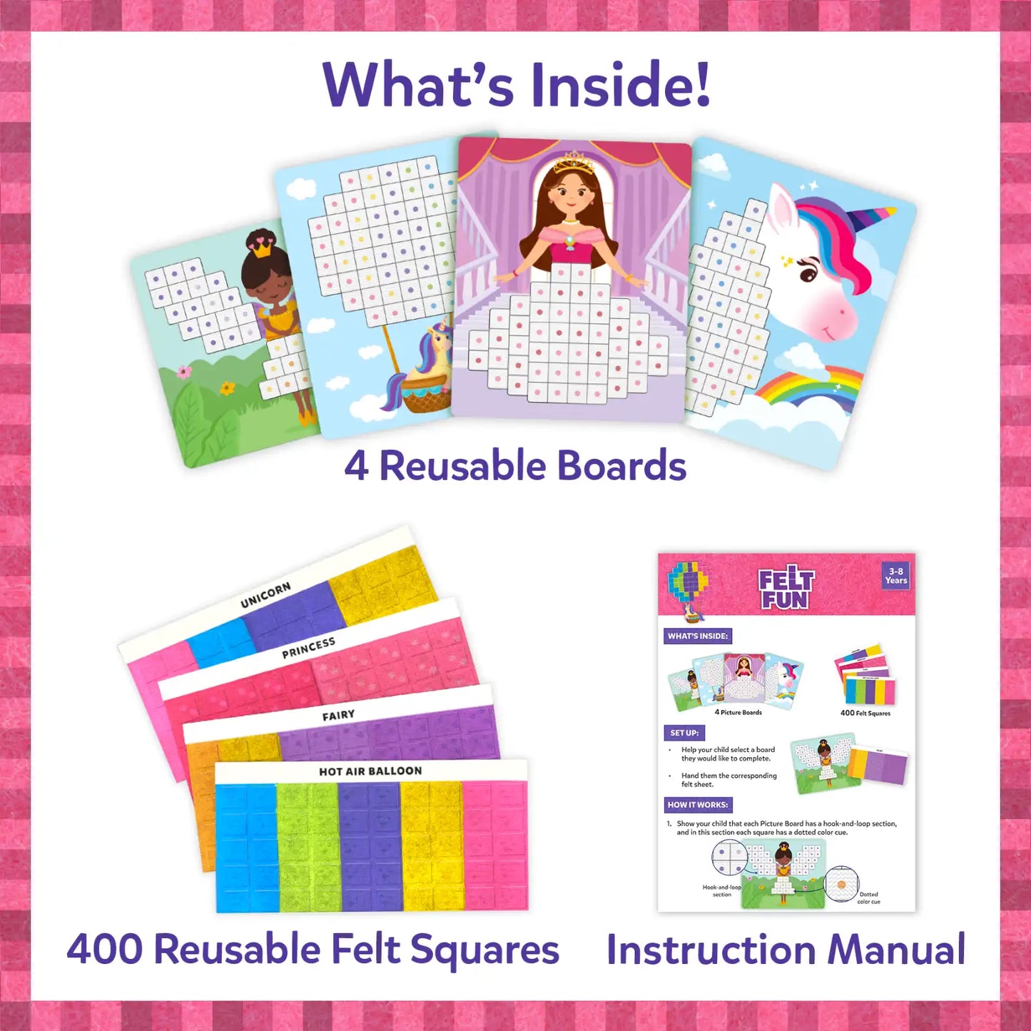 Felt Fun: Unicorns & Princesses | Reusable 3D Craft Kit (ages 3-8)