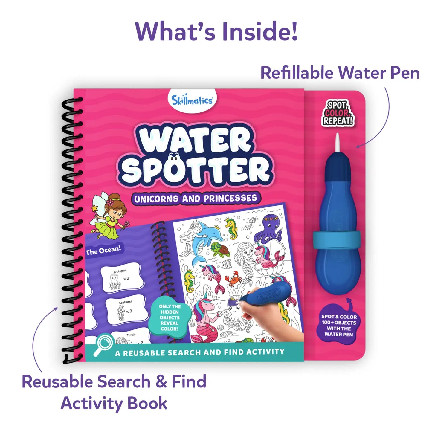 Water Spotter: Unicorns & Princesses | Reusable Search & Find Book (ages 4-8)