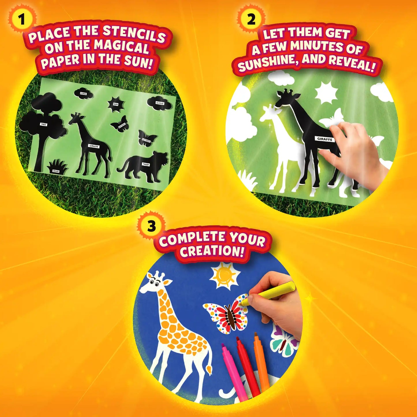 Magical Sun Art: Animals | Sun Paper Art Kit (ages 4-12)