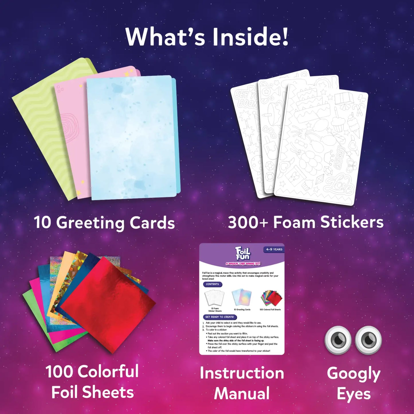 Foil Fun: Card Making Set | No Mess Art Kit (ages 4-9)