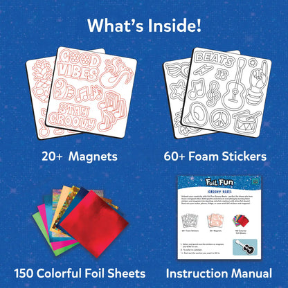 Foil Fun: Groovy Beats | No Mess Magnetic Art Kit (ages 7-13)