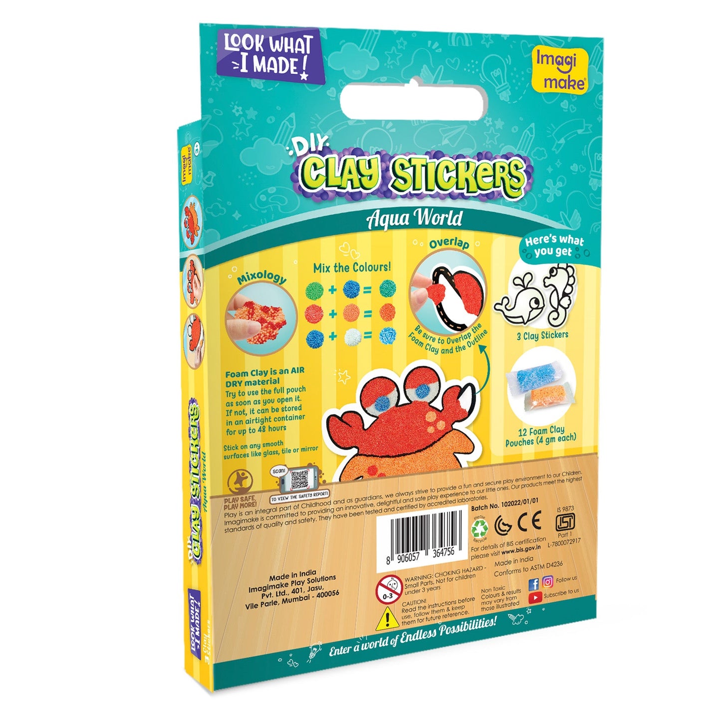 Clay Stickers - Aqua World