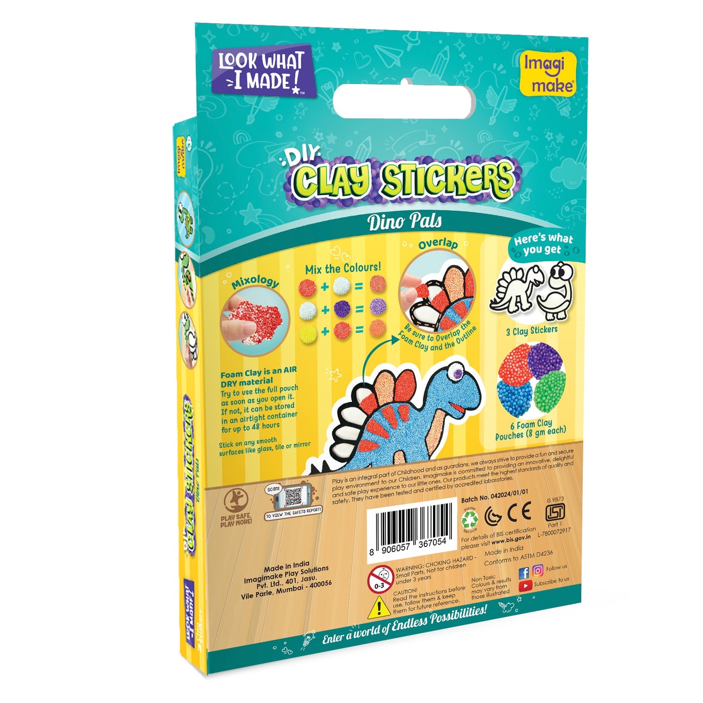 Clay Stickers - Dino Pals