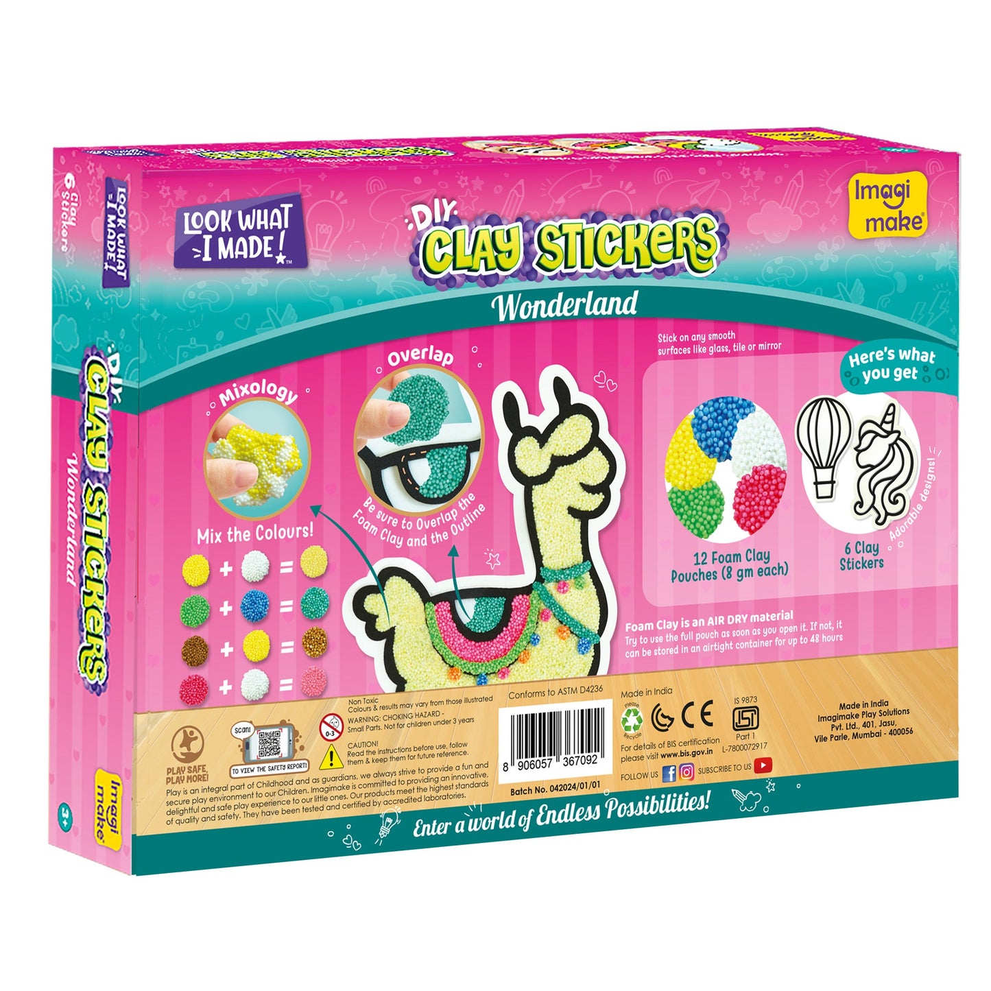 Pack of 6 - Clay Stickers Wonderland