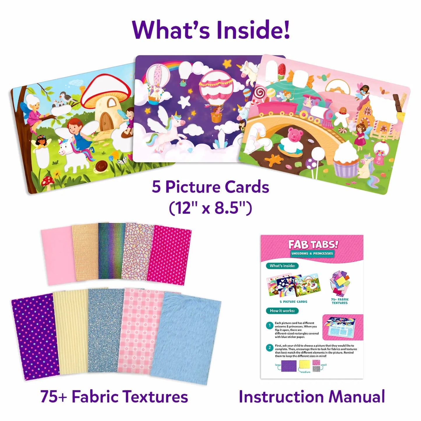 Fab Tabs: Unicorns & Princesses | Tactile & Sensory Fabric Art (ages 4+)