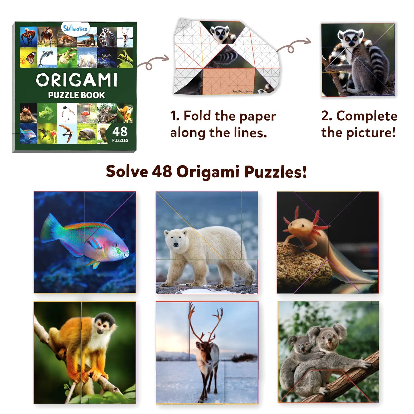 Craftopedia: Coolest Creatures | Origami Puzzle Book (ages 6+)