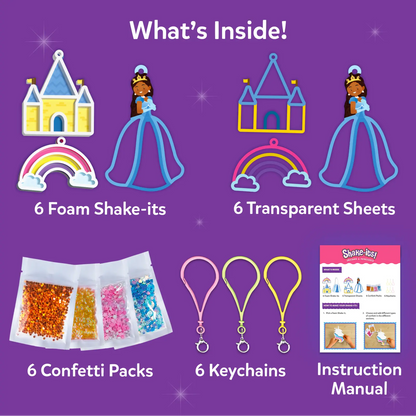 Shake-its: Unicorns & Princesses | DIY Craft Kit with Keychains (ages 4-9)