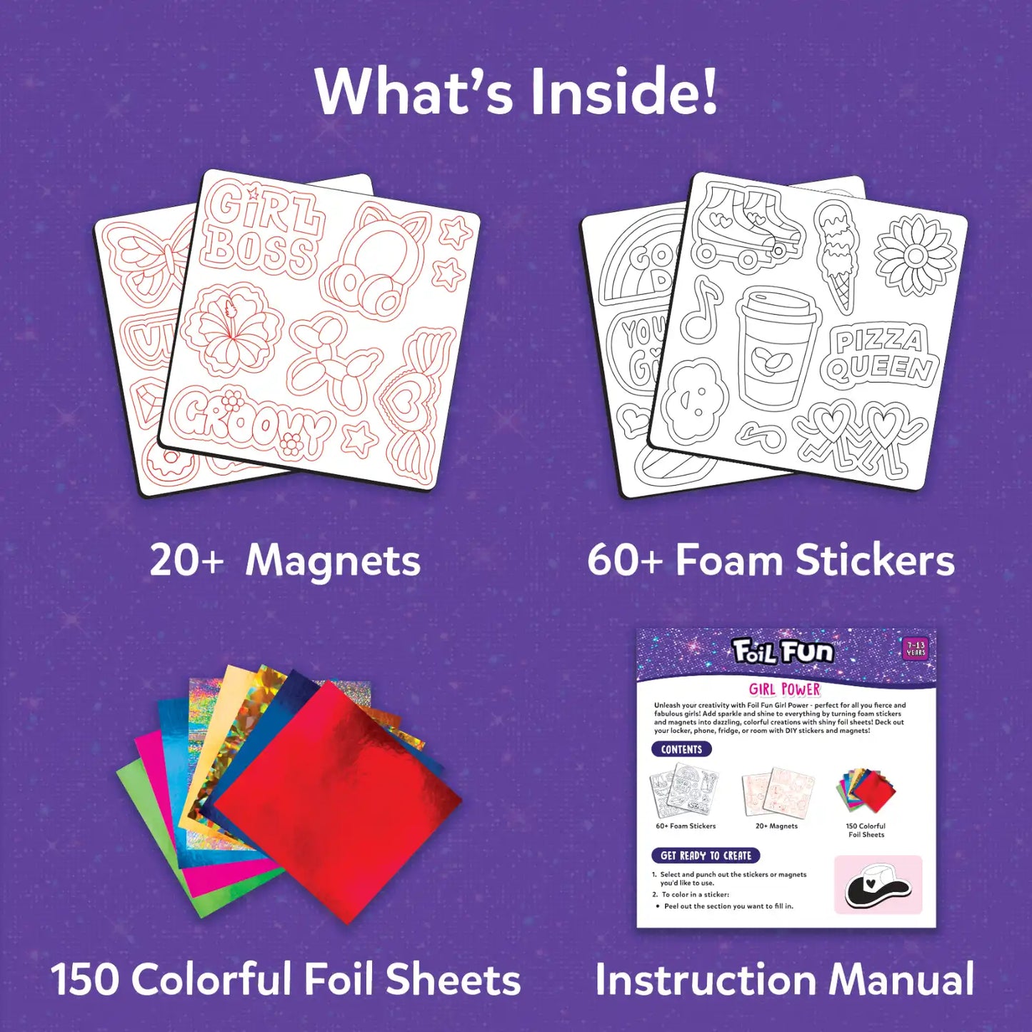 Foil Fun: Girl Power | No Mess Magnetic Art Kit (Ages 7-13)