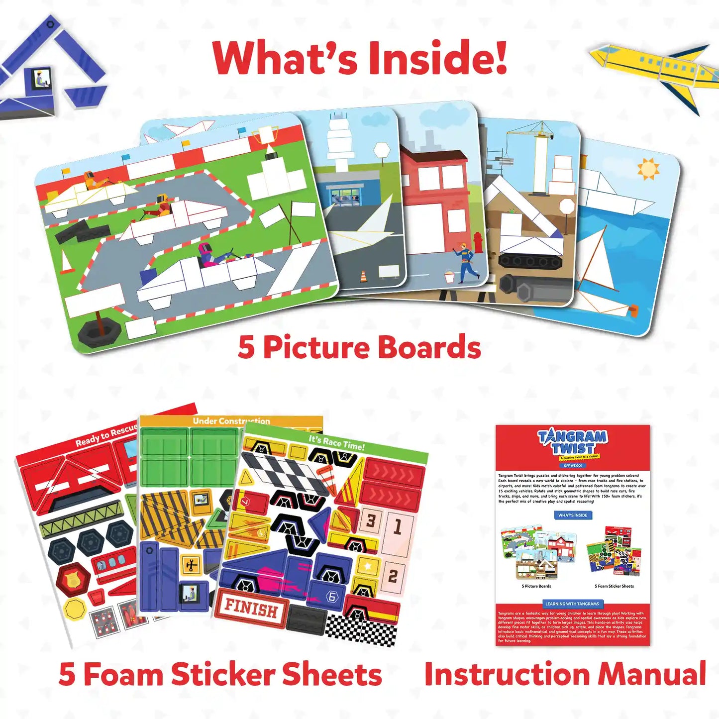Tangram Twist - Off We Go! | No Mess Sticker Art (ages 4-7)
