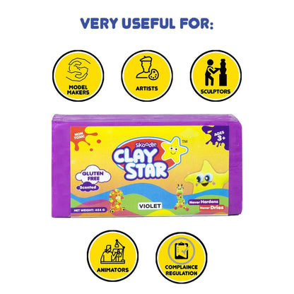 Skoodle Clay Star - 454 Gm (Violet)