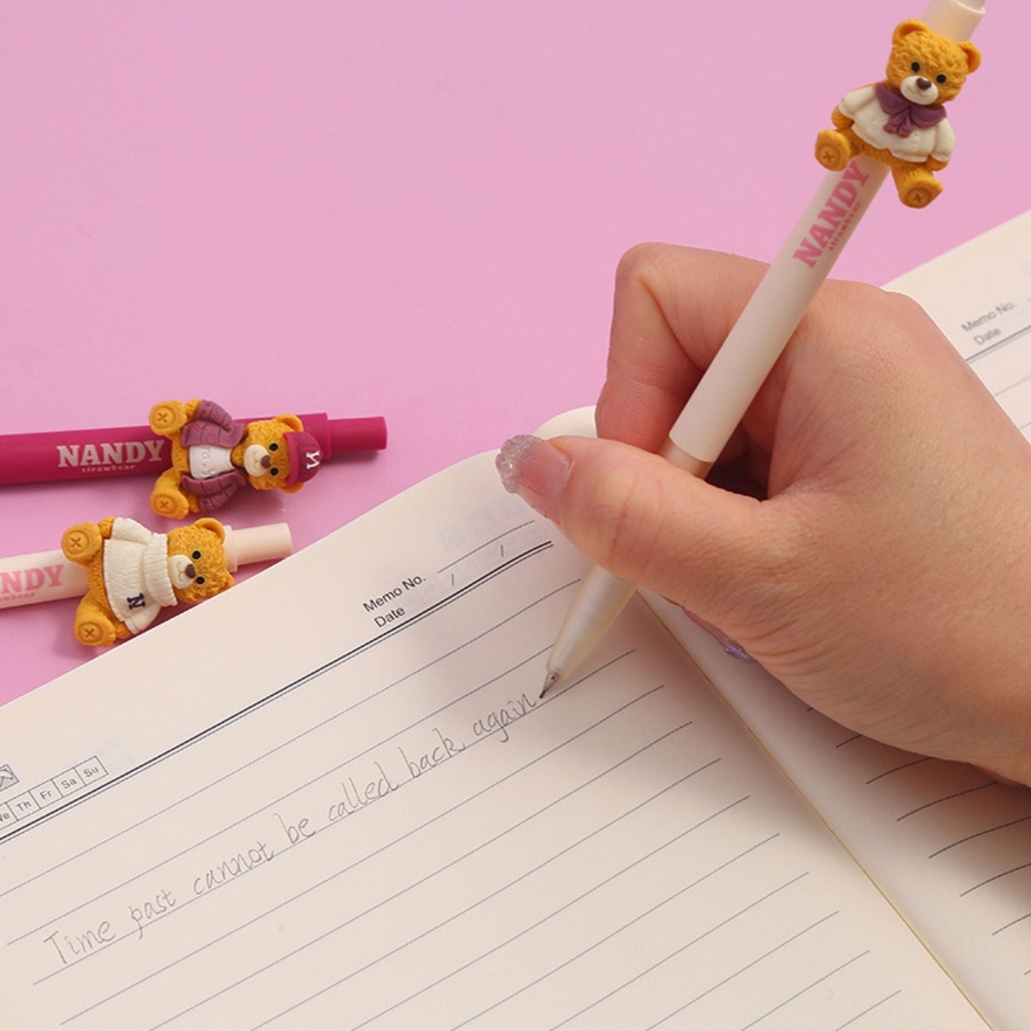 Tykle Straw Bear Click Pen (0.5mm) - Cute Writing Buddy!