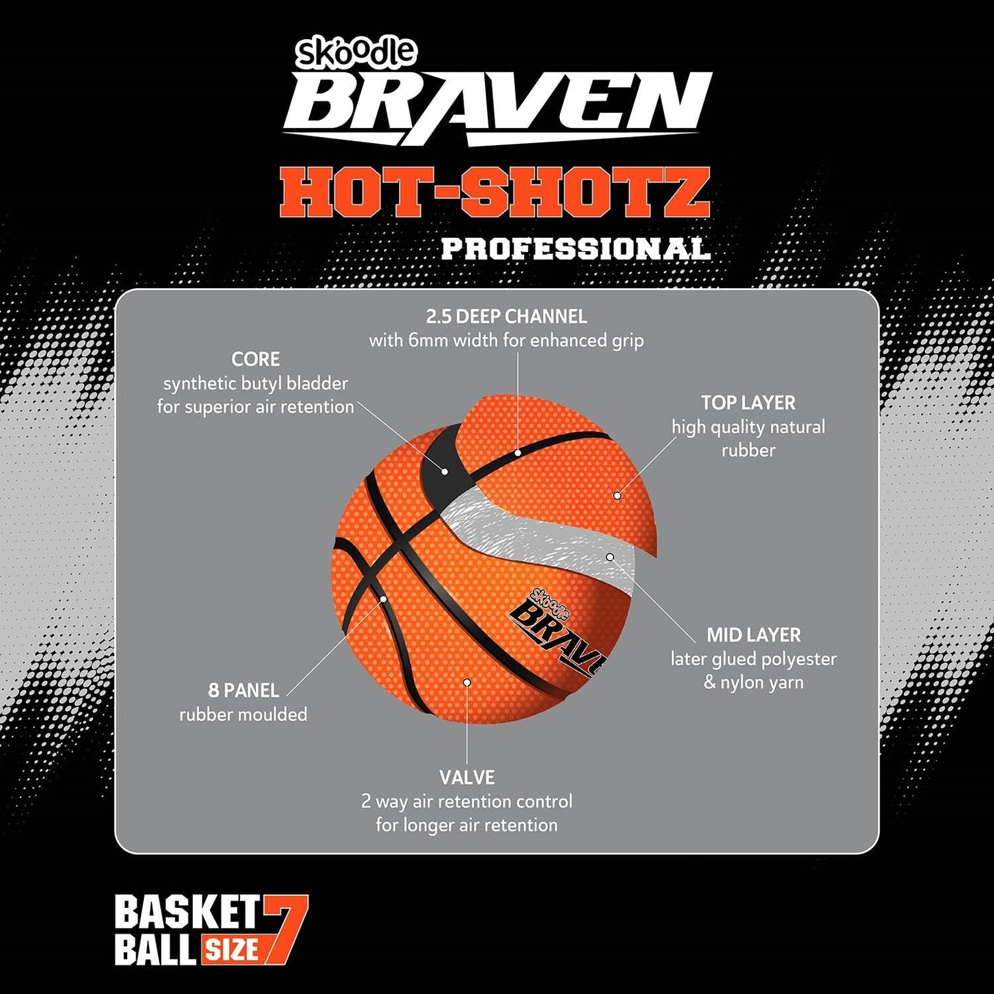Braven Hot-Shotz Pro Basketball - Size 5