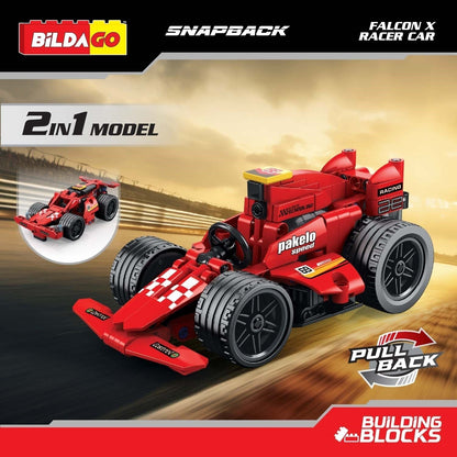 Bildago Snapback Racers - Falcon X (SP13435)- Pull back Racer Car (191 PCS)