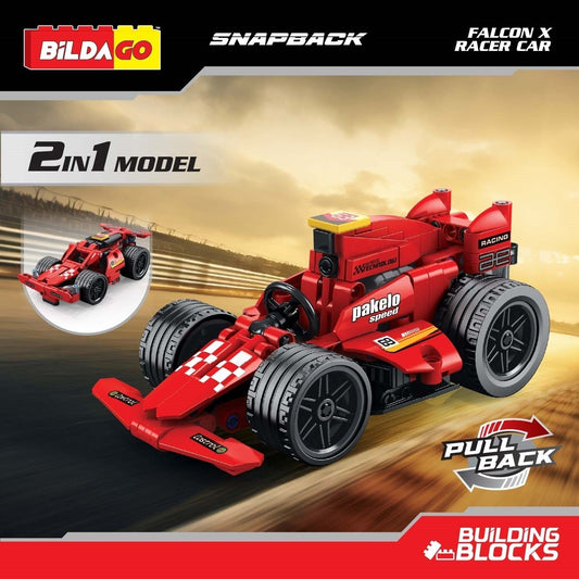 Bildago Snapback Racers - Falcon X (SP13435)- Pull back Racer Car (191 PCS)