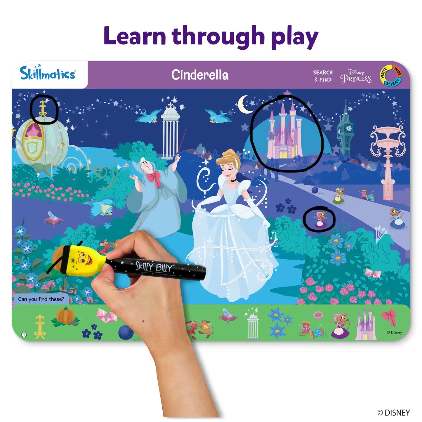 Search & Find Disney Princess | Reusable Activity Mats (ages 3-6)